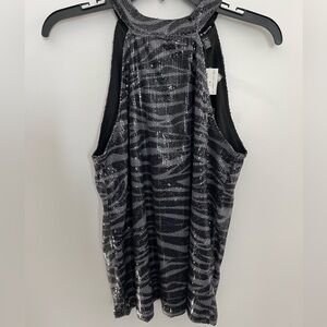 Cable & Gauge Black and Gray Sequin Top
